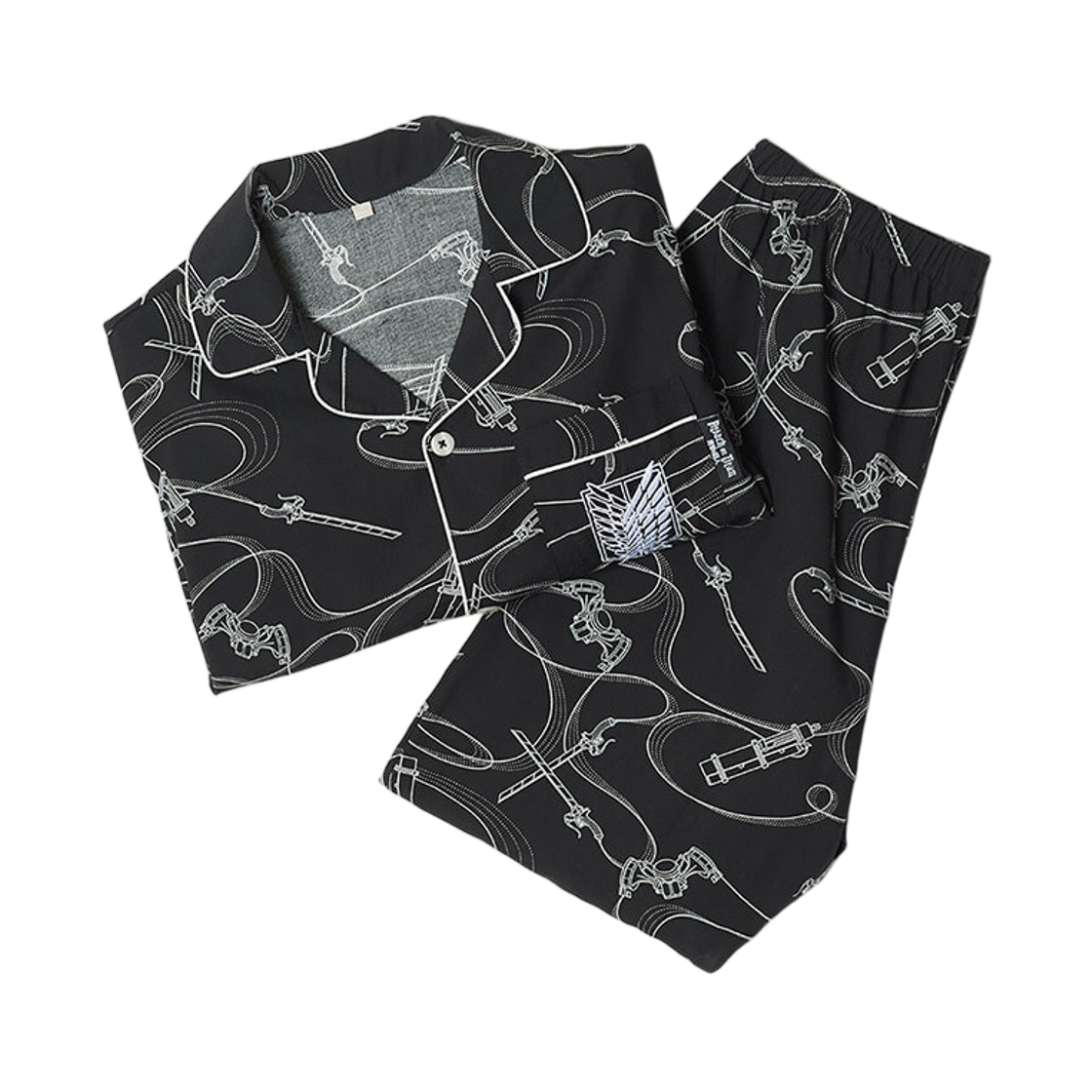 스파오 x 진격의 거인 긴팔 파자마 블랙(Spao x Attack on Titan Long Sleeve Pajamas Black)
