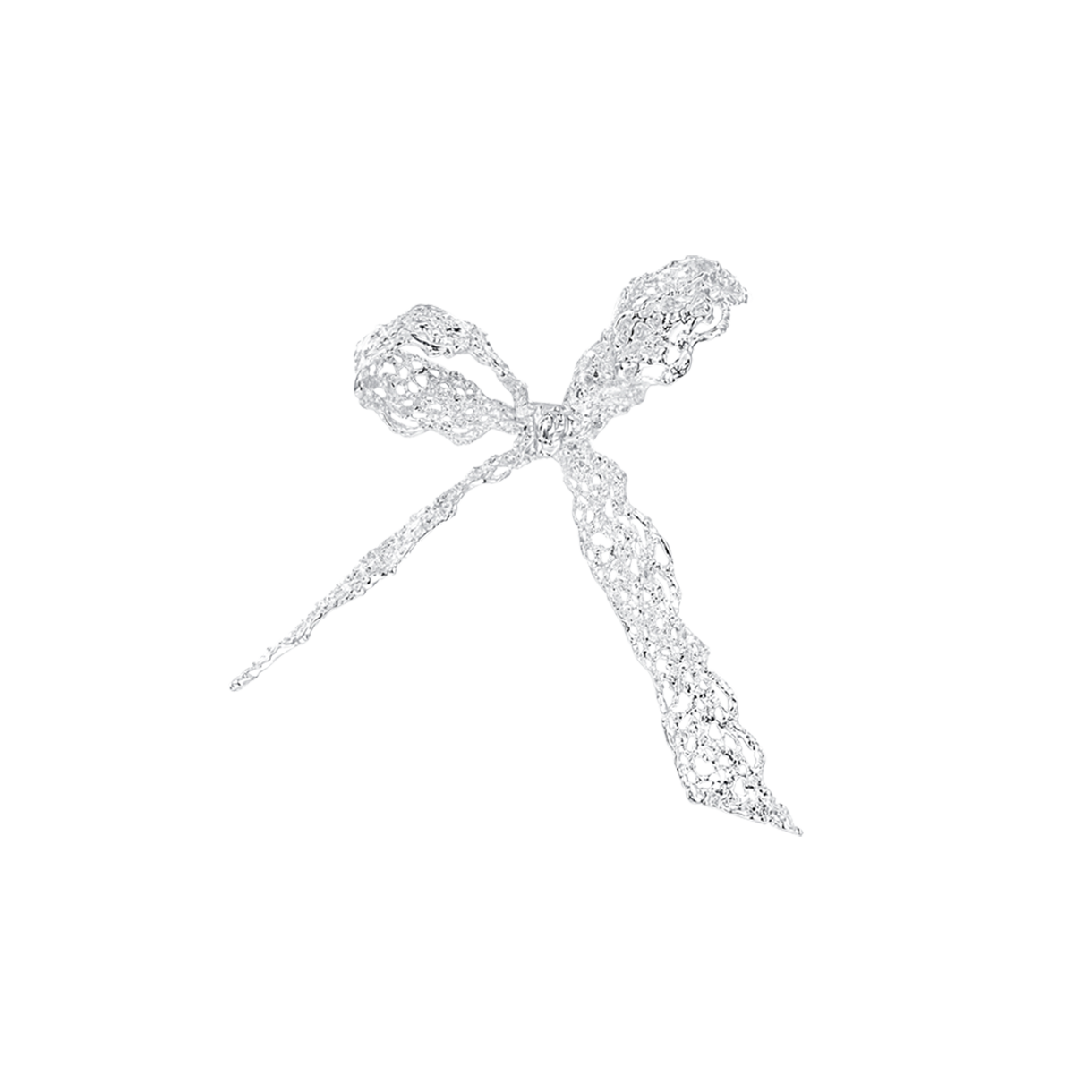 위민 x 슈슈통 레이스 보우노트 이어링 실버 - 26SS(Yvmin x Shushu/Tong Lace Bowknot Earring Silver - 26SS)