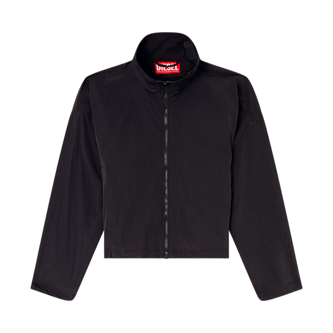 (W) 디젤 G-림 윈드브레이커 인 컴팩트 나일론 블랙((W) Diesel G-Leam Windbreaker In Compact Nylon Black)