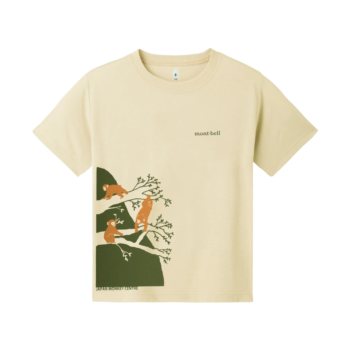 1114876 (Kids) Montbell Wickron Japanese Monkeys T-Shirt Ivory