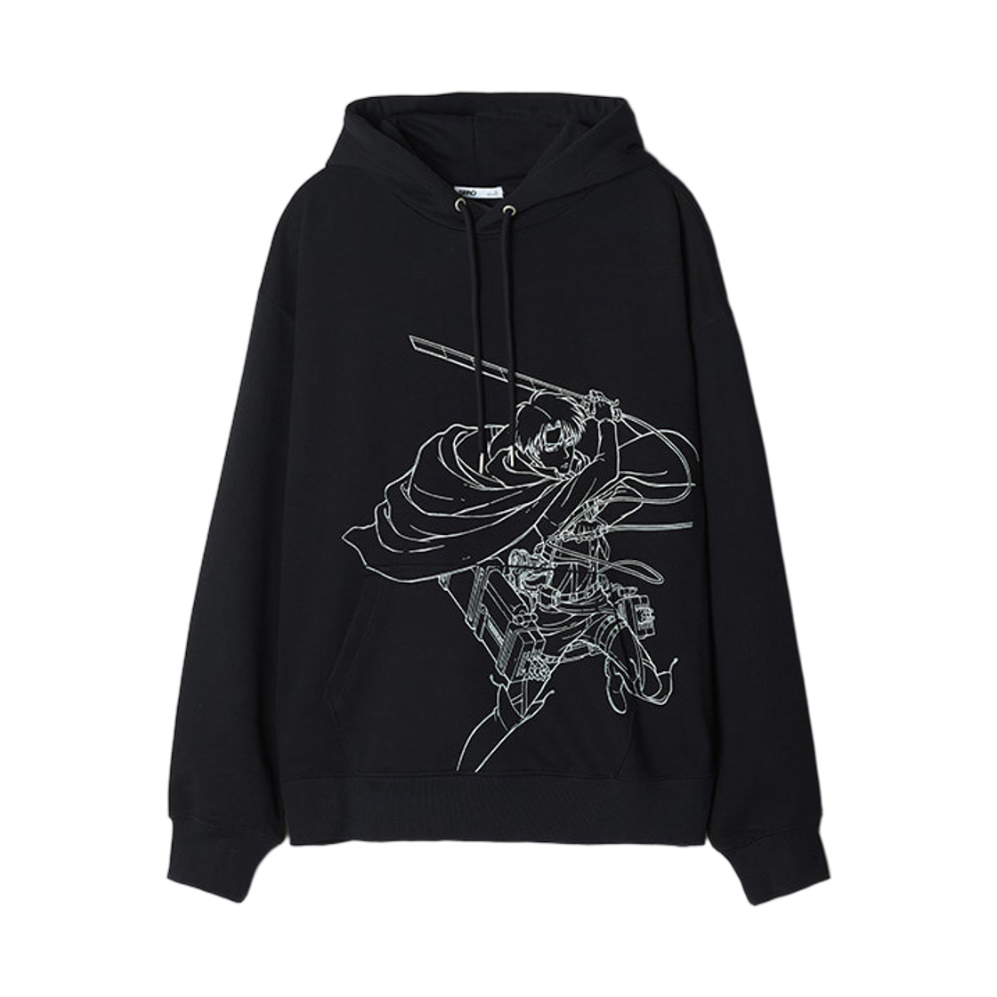 스파오 x 진격의 거인 후드 스웨트셔츠 블랙(Spao x Attack on Titan Hooded Sweatshirt Black)