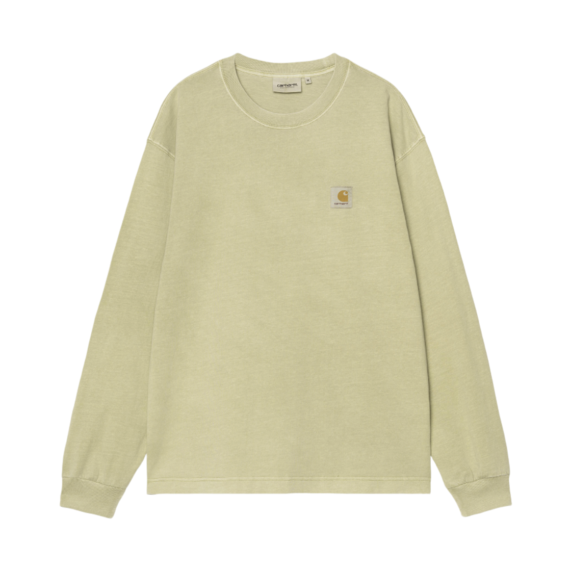 I029948-3IE-GD Carhartt WIP L/S Nelson T-Shirt Gentle Green Garment Dyed