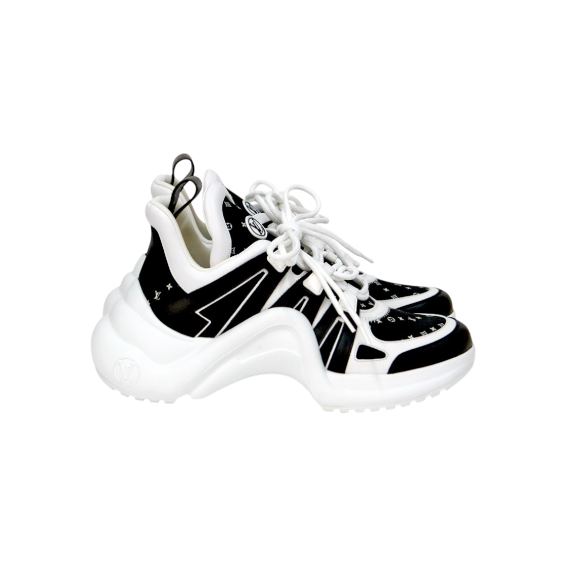 IT58NB22BMFG Louis Vuitton Archlight Sneakers in White and Black, Size 38.5