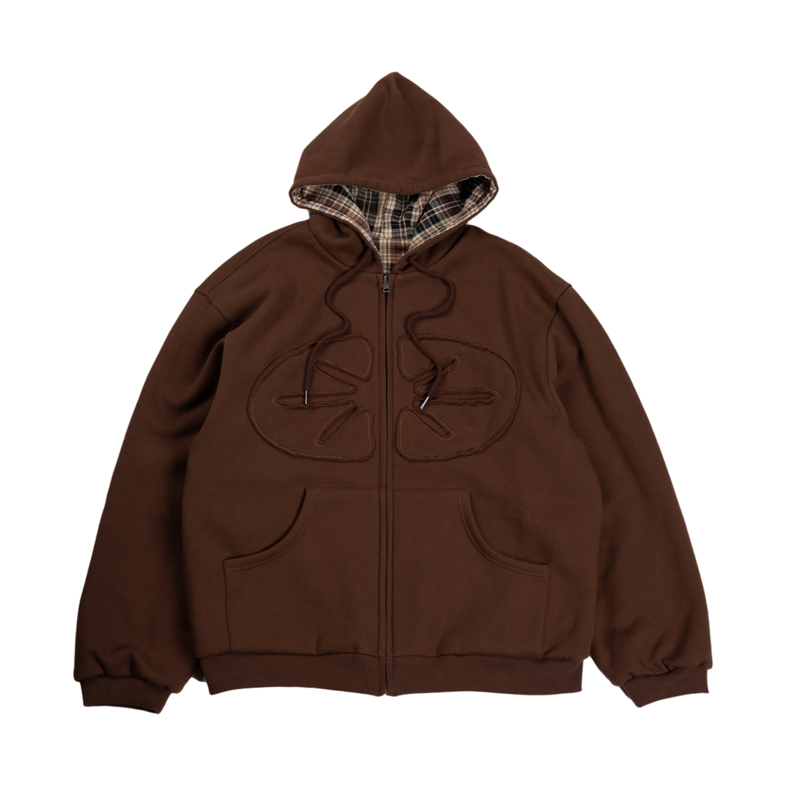 이알티알 리버시블 후드 집업 체크 브라운(ERTR Reversible Hoodie Zip-Up Check Brown) - 3