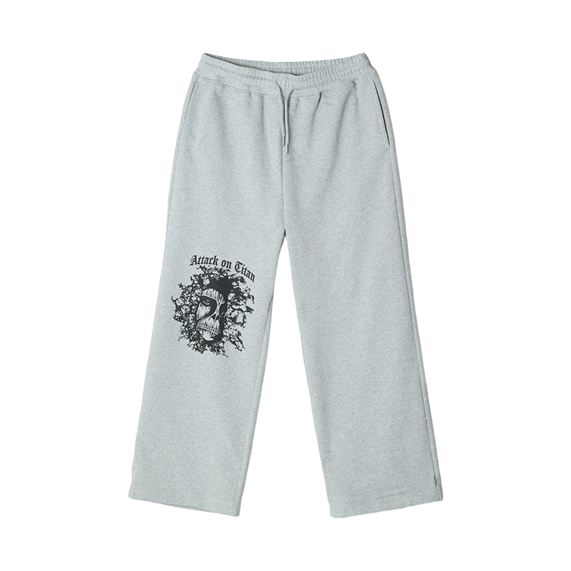 SPMTG23U01 Spao x Attack on Titan Wide Sweatpants Melange Grey