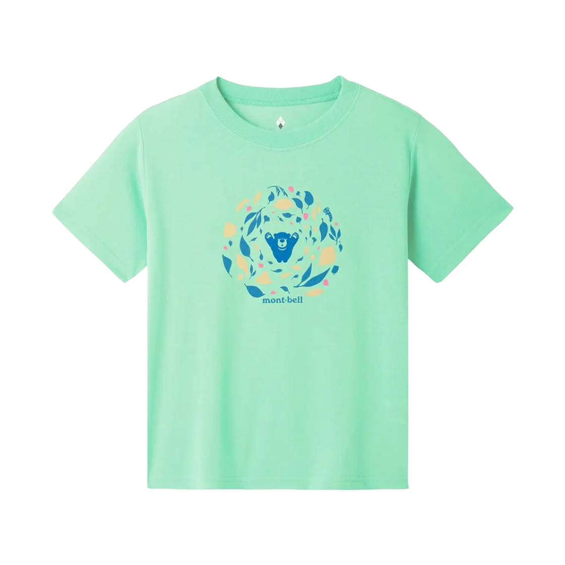 1114812 (Kids) Montbell Wickron Leaf Dance T-Shirt Light Green