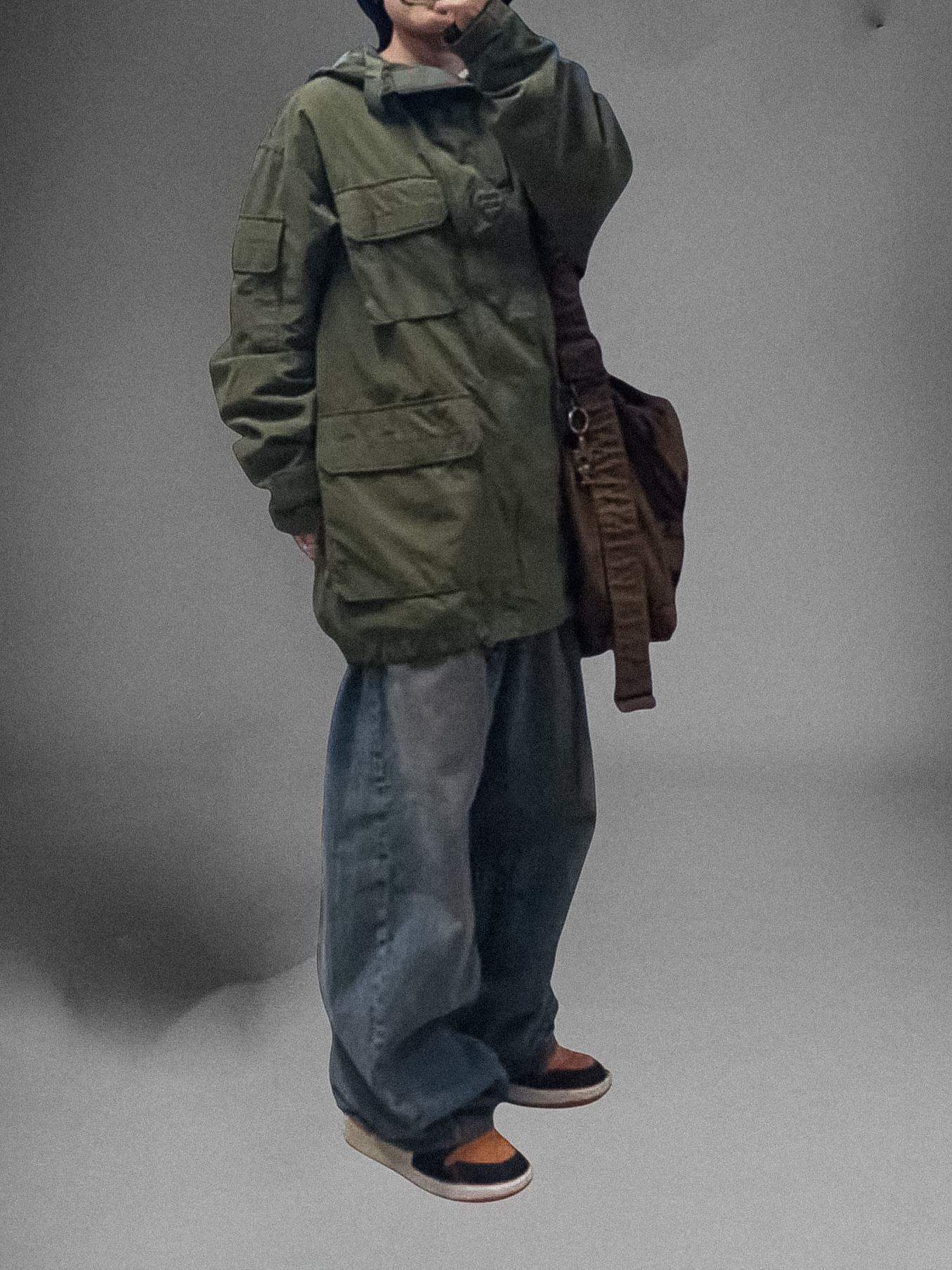 Human Made Mountain Parka Olive Drab, Porter Crag Messenger Bag M Navy 착용 스타일