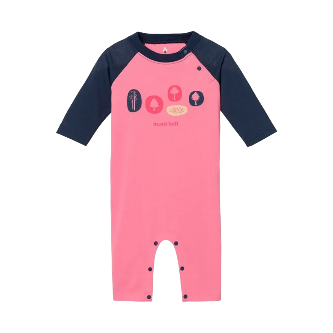 (유아) 몽벨 위크론 야마 노 키 롱슬리브 롬퍼스 핑크((Baby) Montbell Wickron Yama No Ki Long Sleeve Rompers Pink)