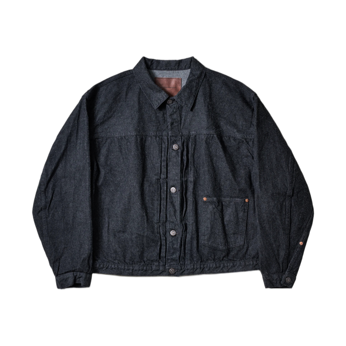 A0KS0000PVM8 Kaptain Sunshine Denim Tracker 1P Jacket Black