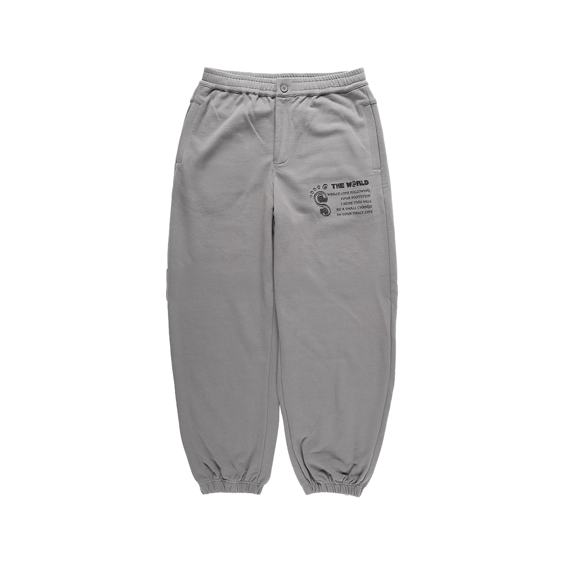 TWD25FWFPSWCH01M THE WARLD Foot Print Logo Sweat Pants Chacoal