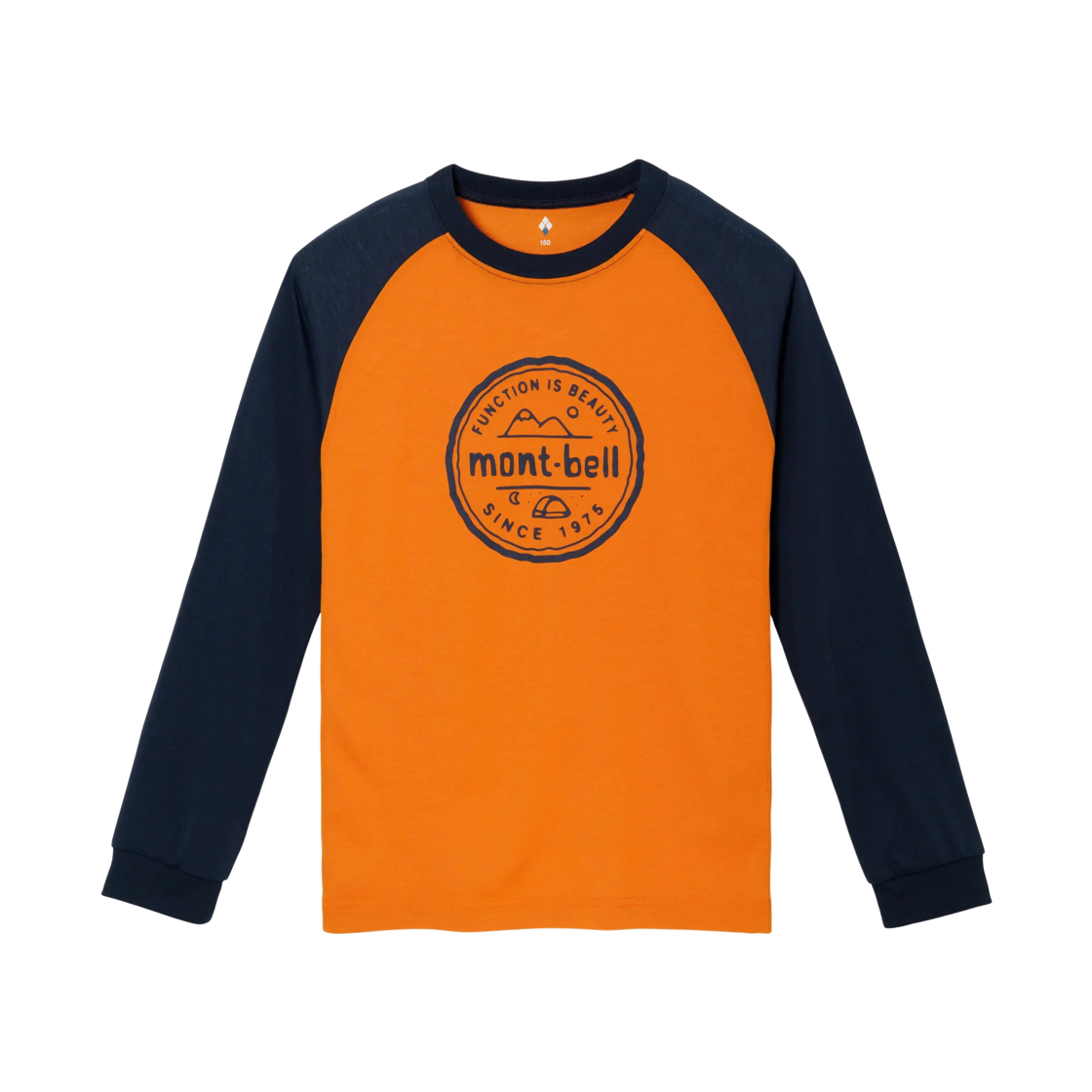 1114914 (Kids) Montbell Wickron Mountain Raglan Long Sleeve T-Shirt Orange