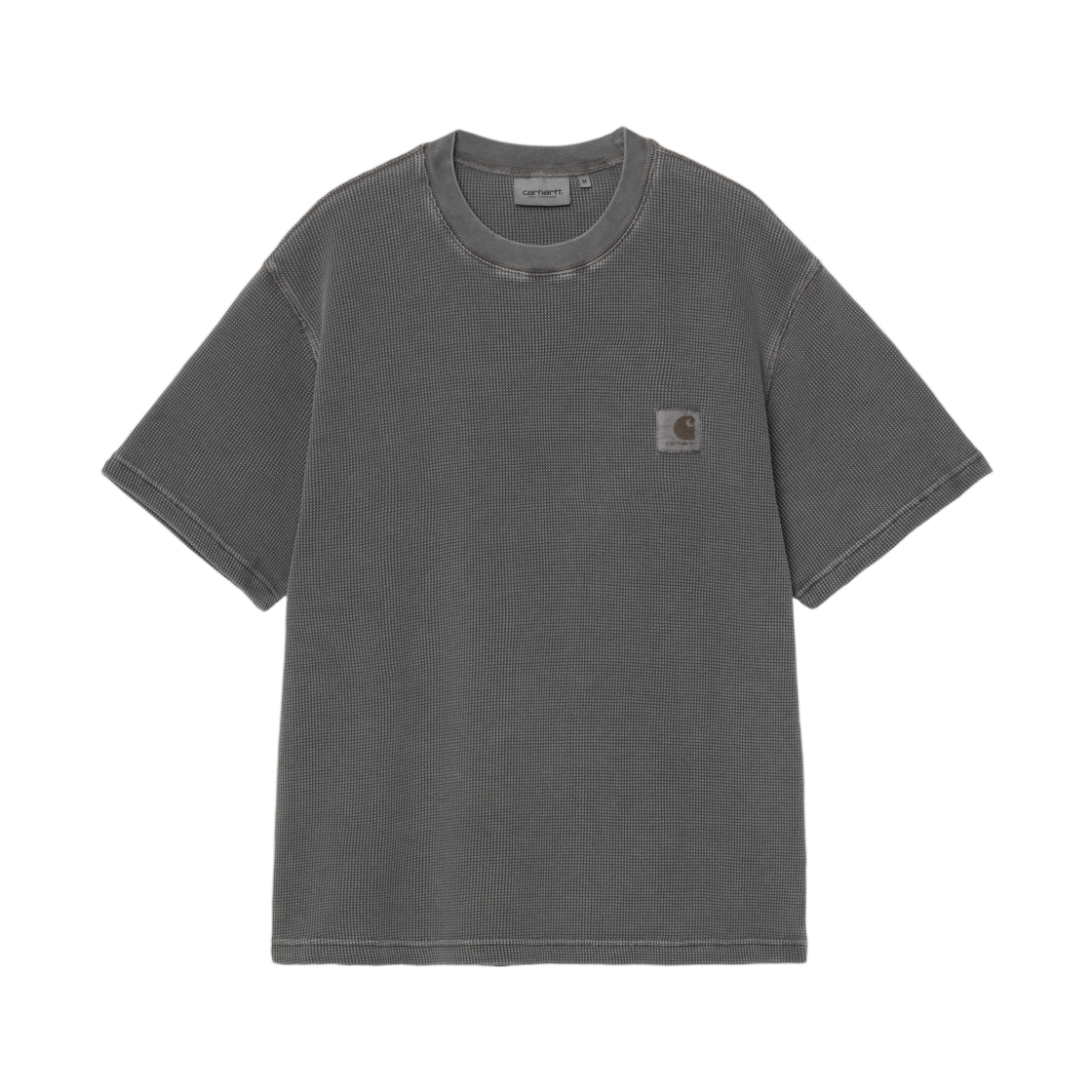 I036185-89-GD Carhartt WIP S/S Nelson Waffle T-Shirt Black Garment Dyed
