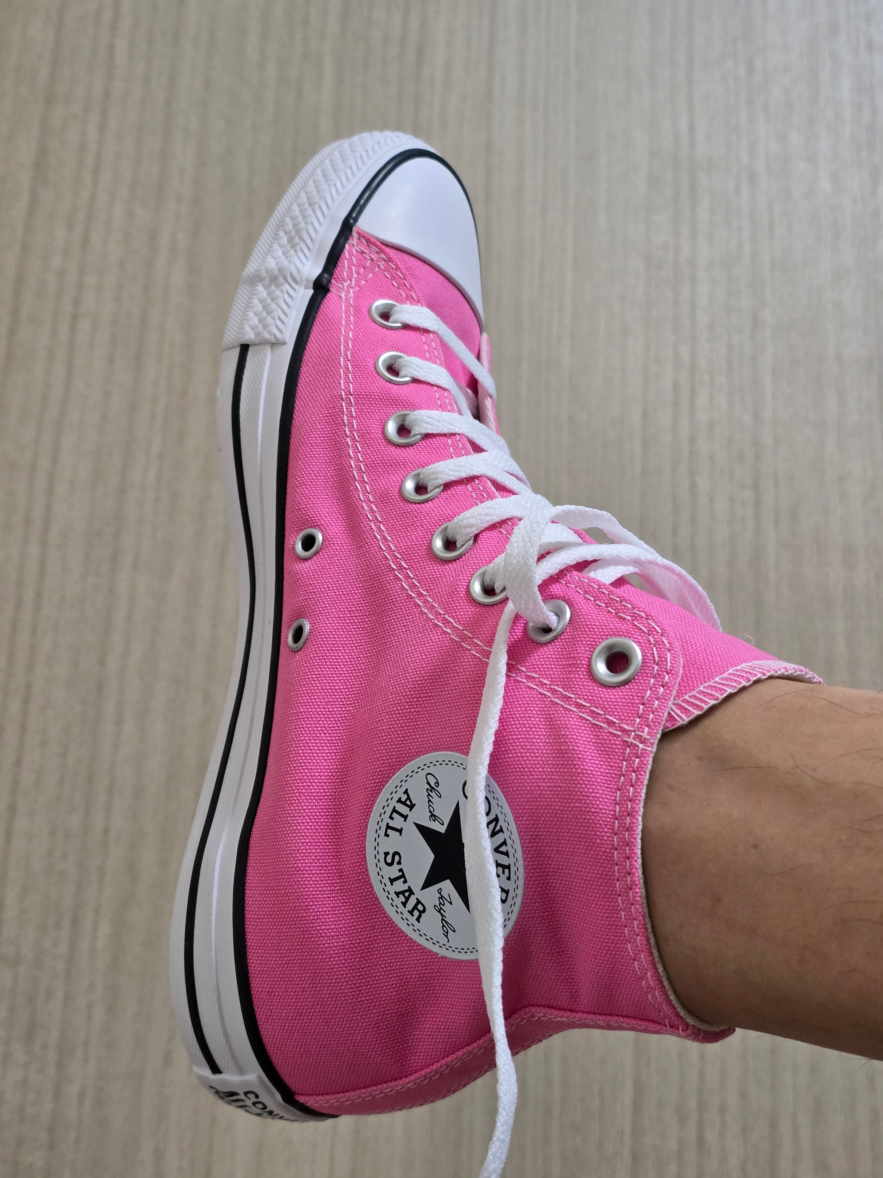 Converse Chuck Taylor All Star Hi Seasonal Color Oops Pink 착용 스타일 - 1
