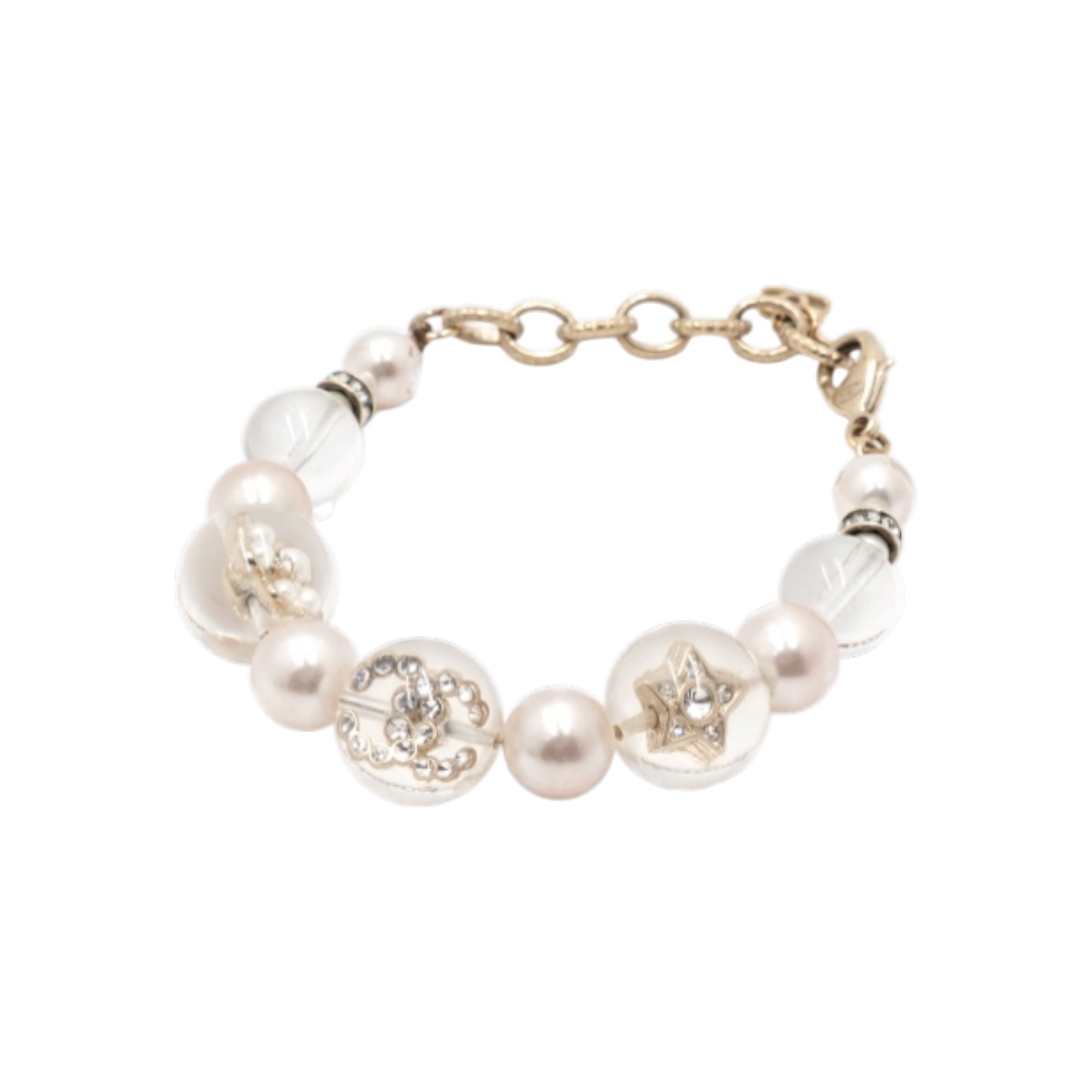 샤넬 글래스펄 진주 투명 볼 장식 여성 브레이슬릿 팔찌aa60783(Chanel Glass Pearl Transparent Ball Bracelet AA60783) - 1