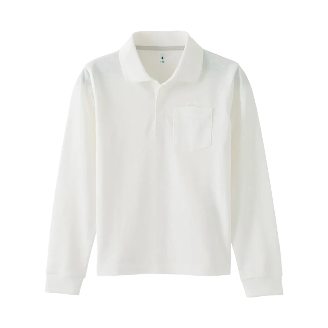 1114678 (Kids) Montbell Wickron Long Sleeve Polo Shirt White