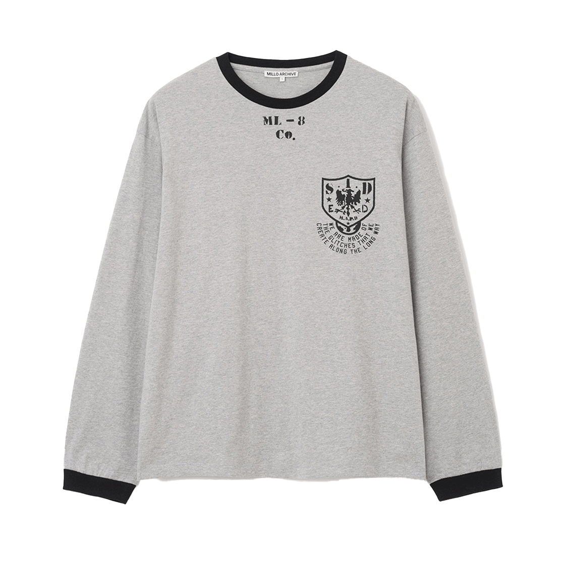 ML761MGR Millo Archive S.I.D. Ringer Long Sleeve T-Shirts Melange Gray