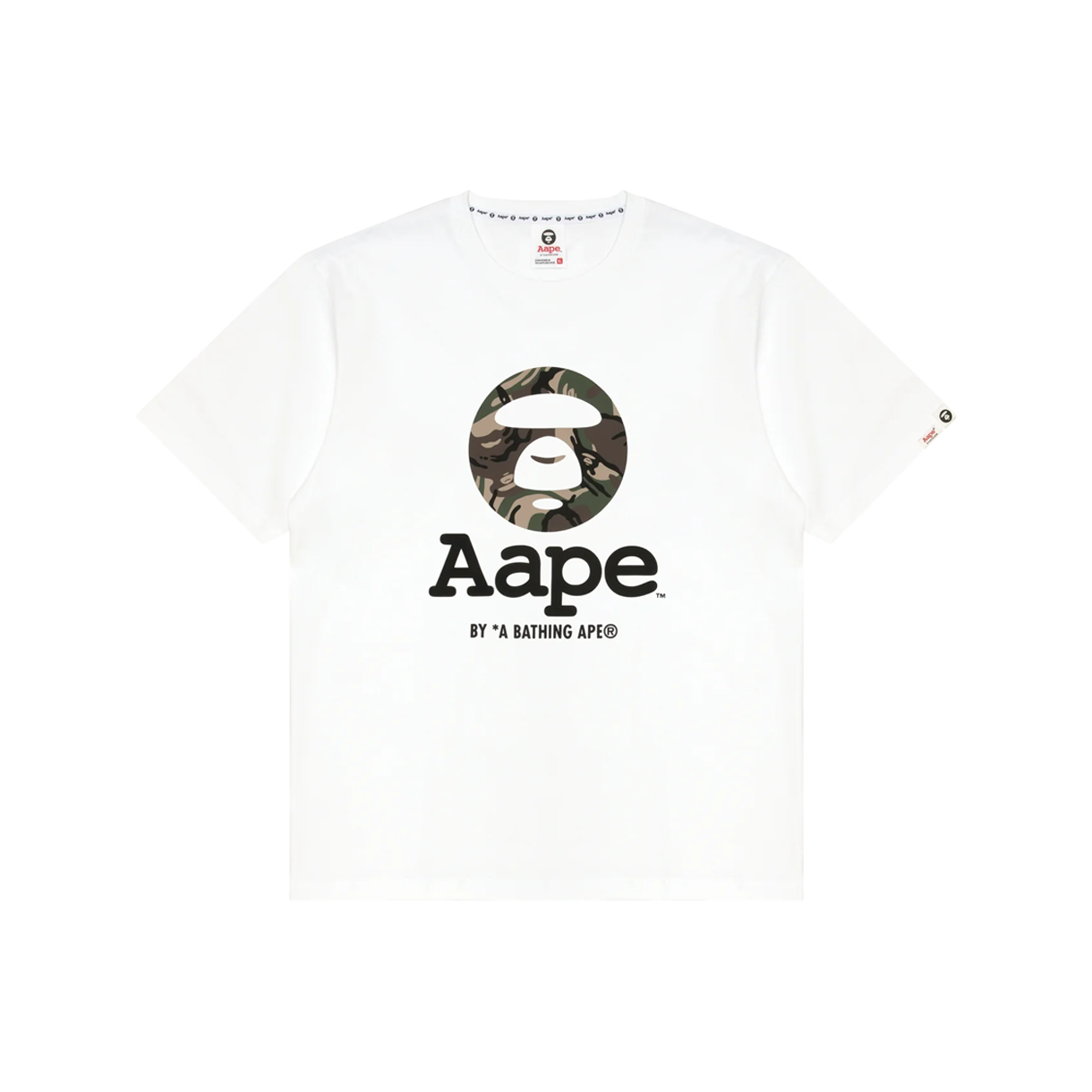 에이프 유니버스 문 페이스 로고 숏슬리브 티 화이트 - 26SS(AAPE Universe Moon Face Logo SS Tee White - 26SS)