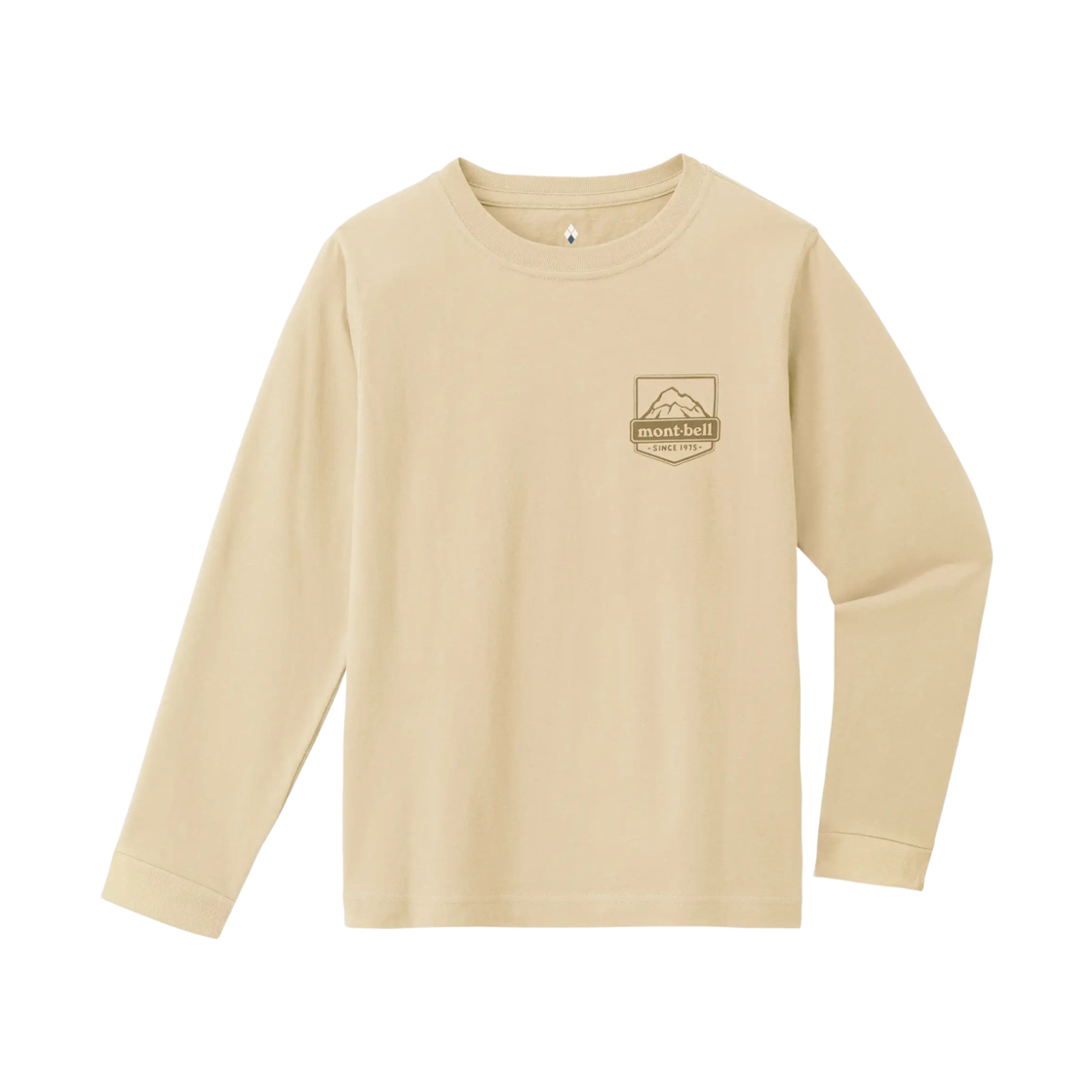 2104886 (Kids) Montbell Cotton Peak Logo Long Sleeve T-Shirt Ivory