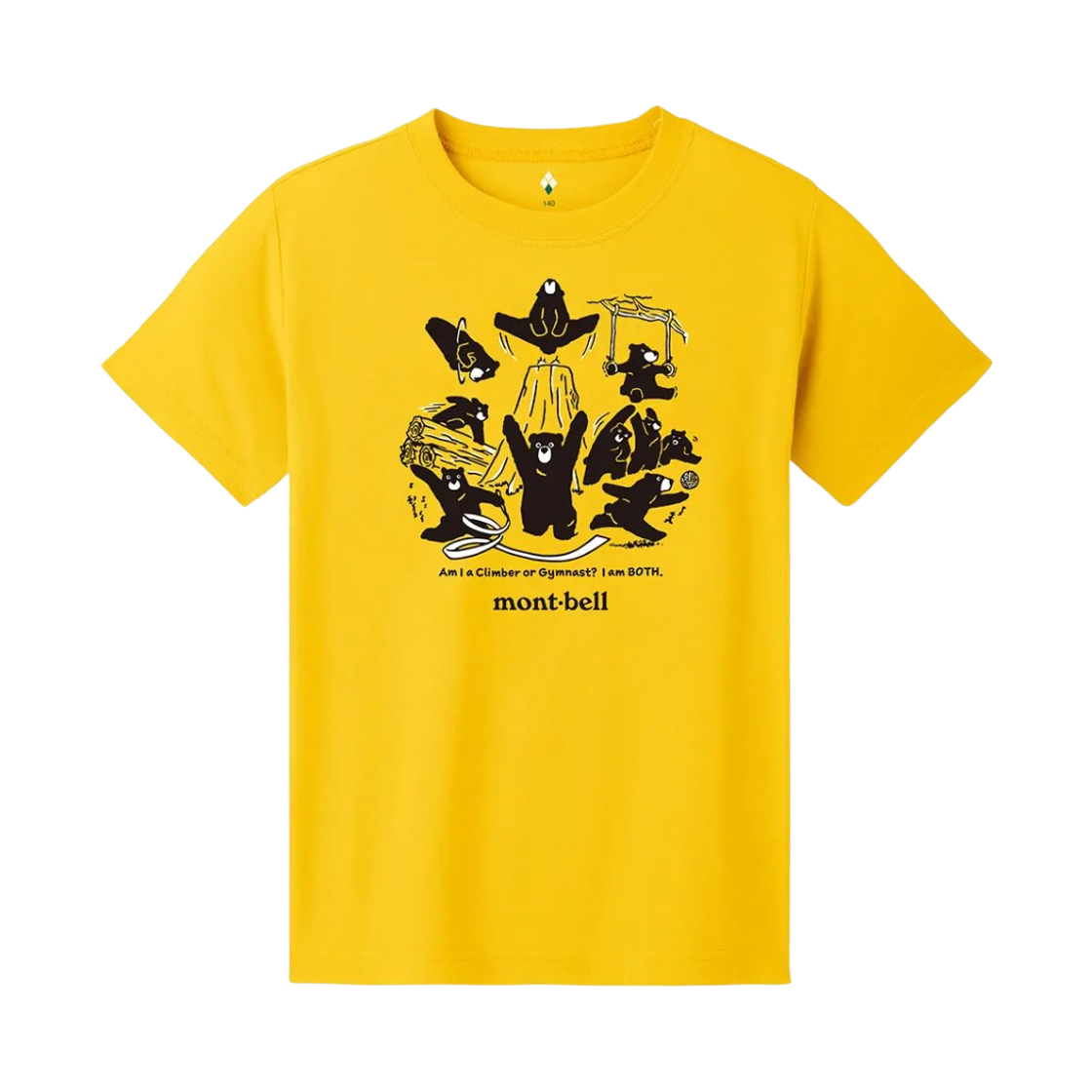 1114873 (Kids) Montbell Wickron Forest Gymnastics T-Shirt Yellow