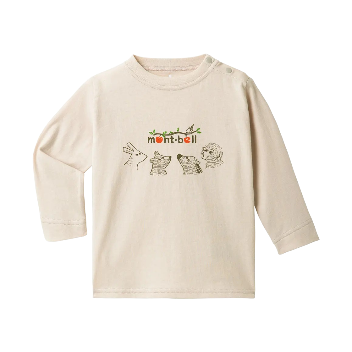 2104775 (Baby) Montbell Cotton Forest Animals Long Sleeve T-Shirt Ivory
