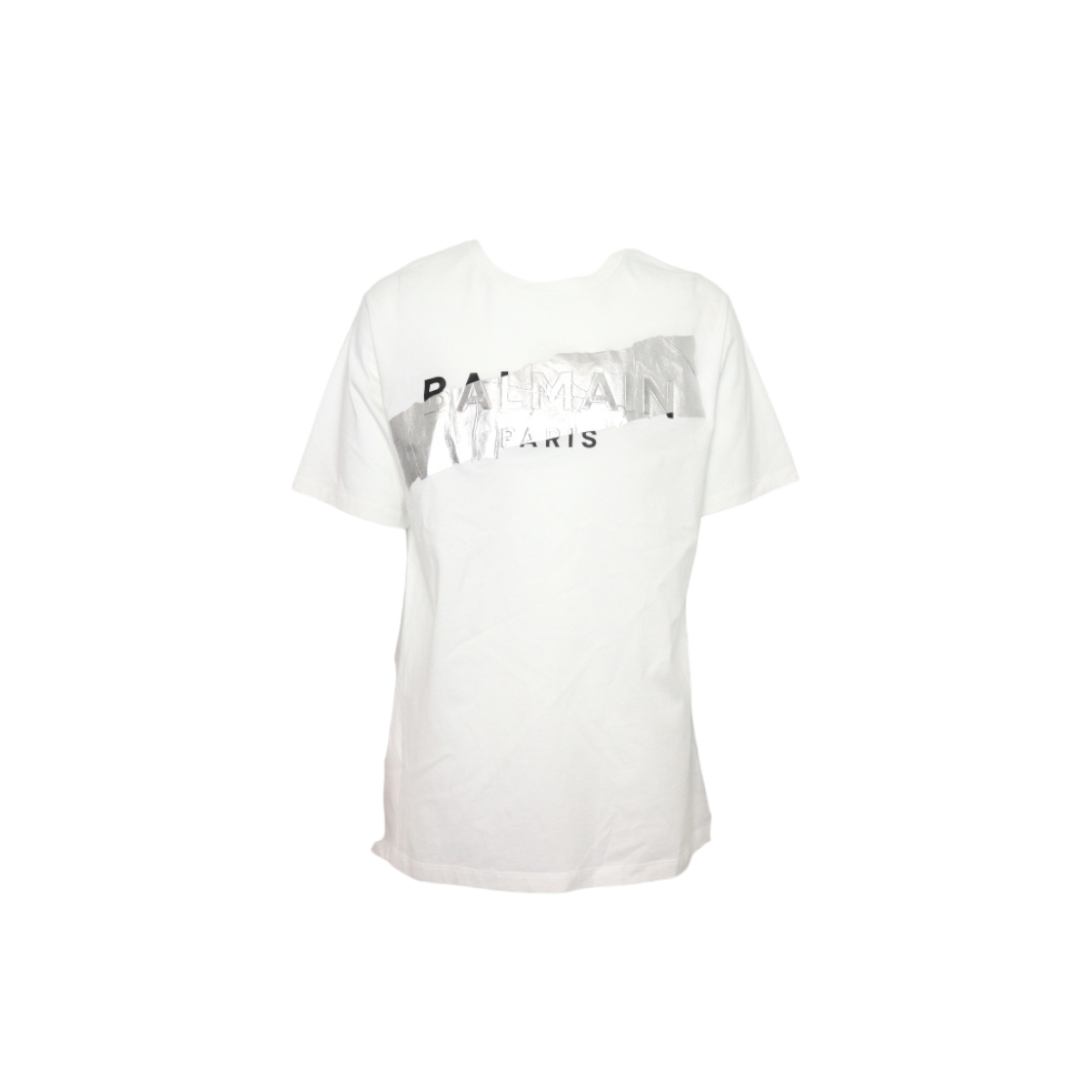 ITQSOLO9USIL Balmain White Cotton Unisex Round Neck T-Shirt