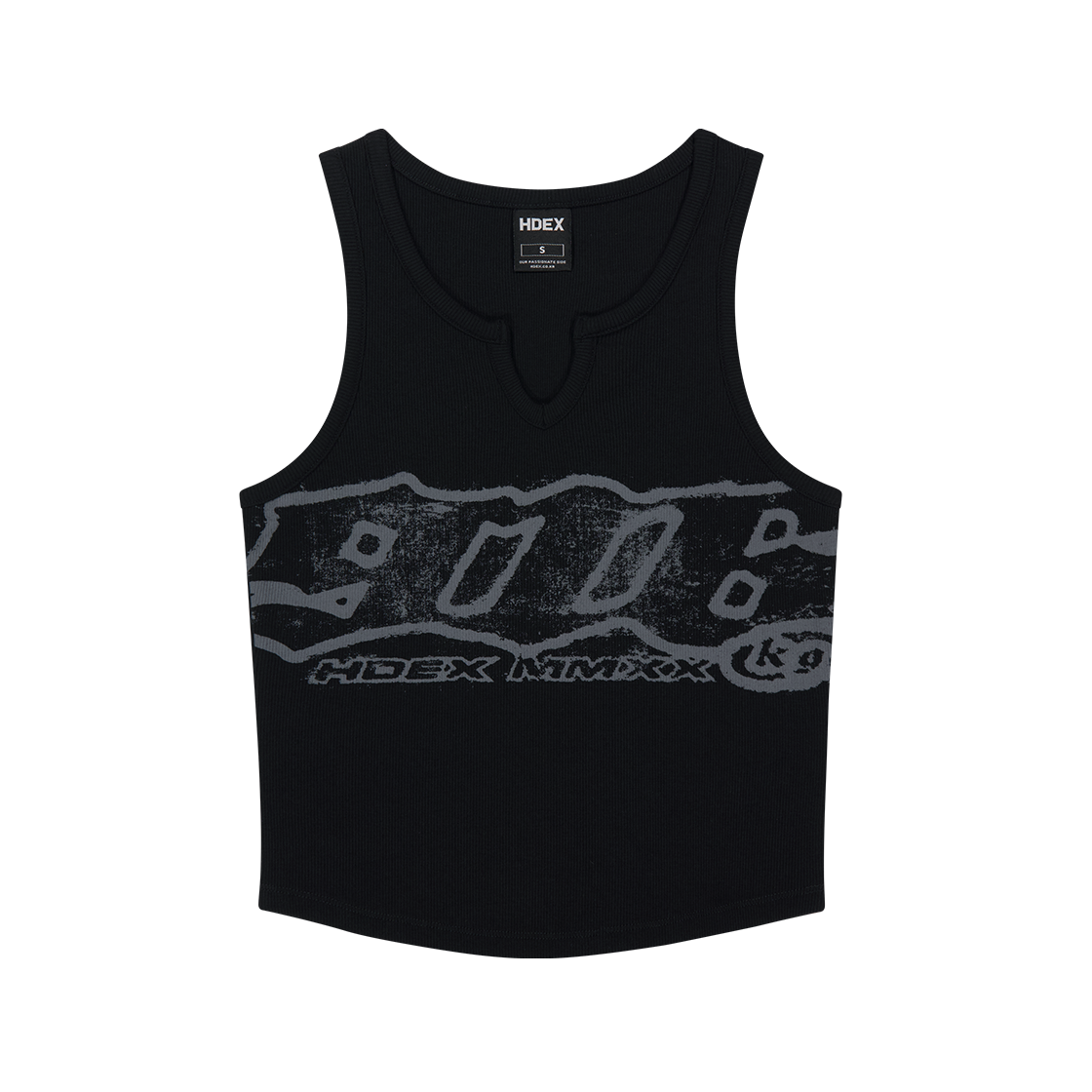 에이치덱스 클리어 916 리브드 크롭 탱크탑 블랙(HDEX Clear 916 Ribbed Crop Tank Top Black)