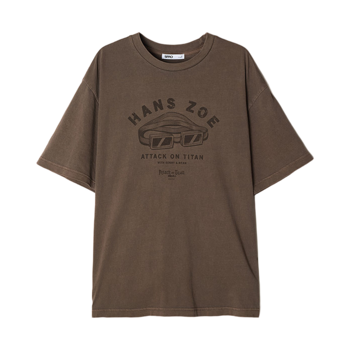 SPRLG23U01 Spao x Attack on Titan Short Sleeve T-Shirt Brown
