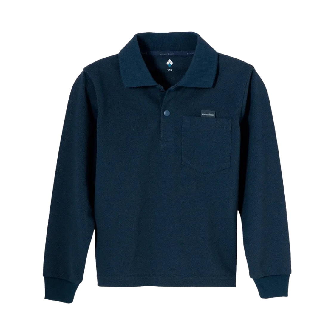 (키즈) 몽벨 위크론 롱슬리브 폴로 셔츠 네이비((Kids) Montbell Wickron Long Sleeve Polo Shirt Navy)