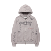 Thevinylhouse Rodeo Washed Hoodie Zip-Up Grey
