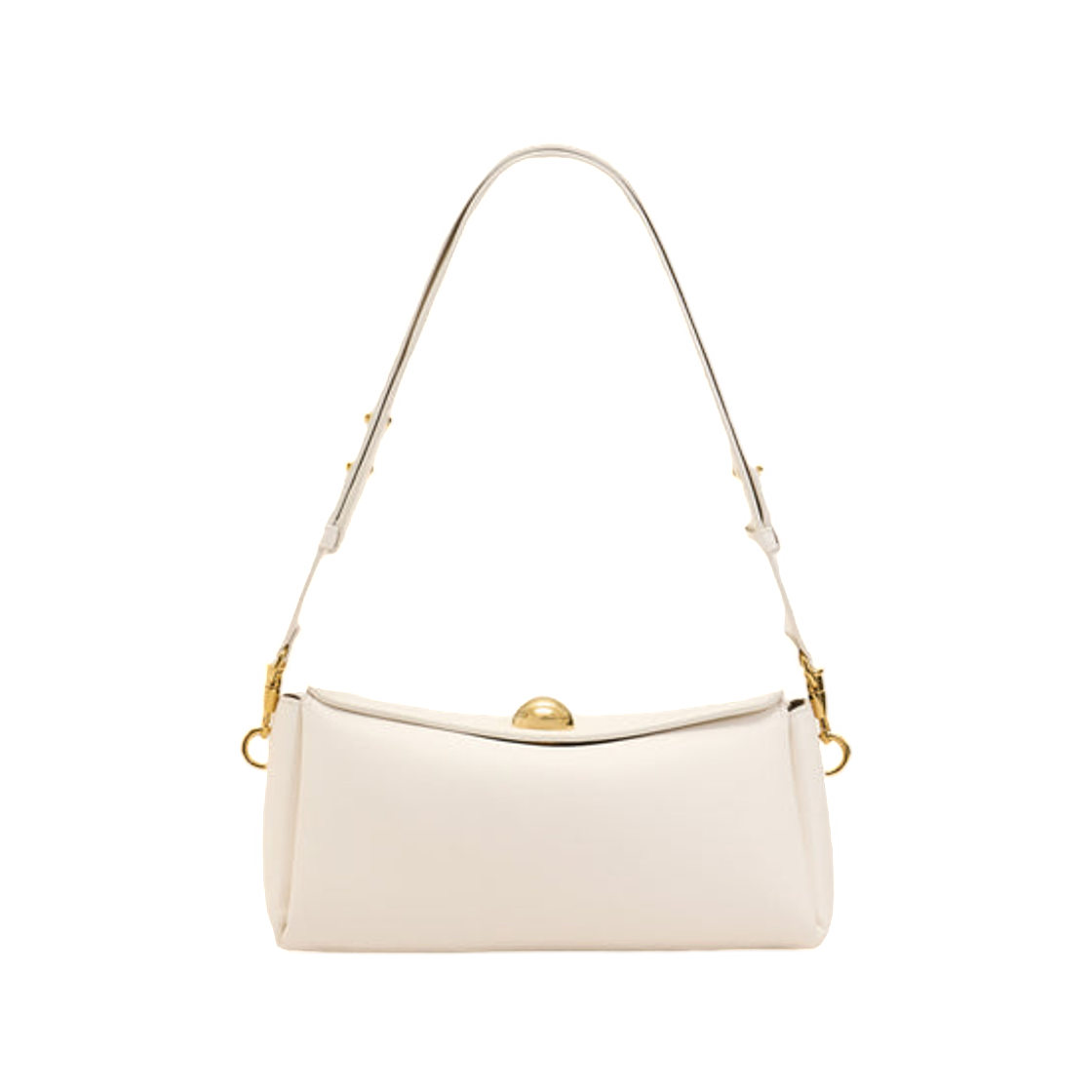 아미 화이트 카우 레더 카루젤 백 화이트 크림(AMI White Cow Leather Carrousel Bag White Cream)