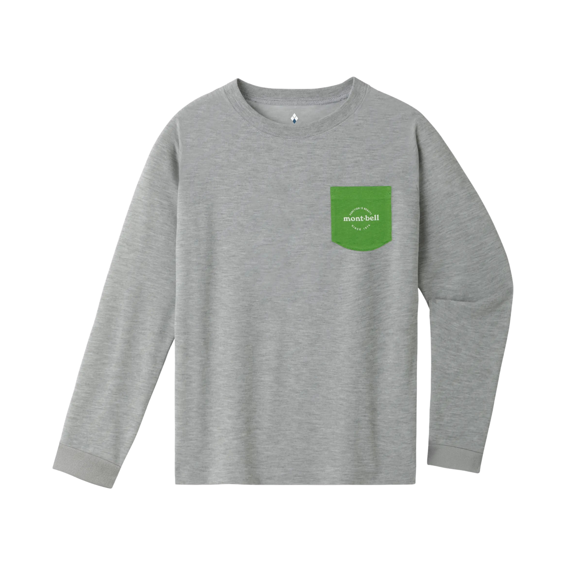 2104882 (Kids) Montbell Cotton Long Sleeve Pocket T-Shirt Light Gray