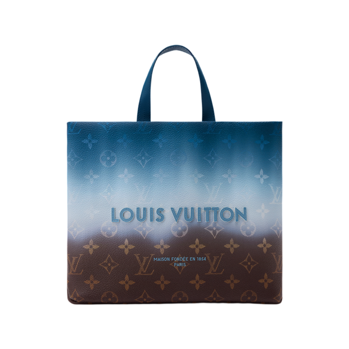 M28027 Louis Vuitton Mini Shopper Tote Blue Monogram Pigment