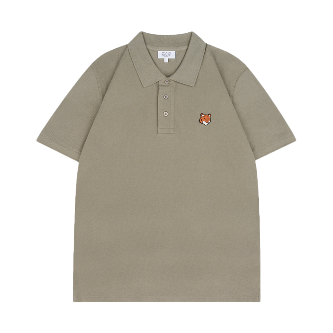 PM00209KP0002 P131 Maison Kitsune Fox Head Regular Polo Laurel Green
