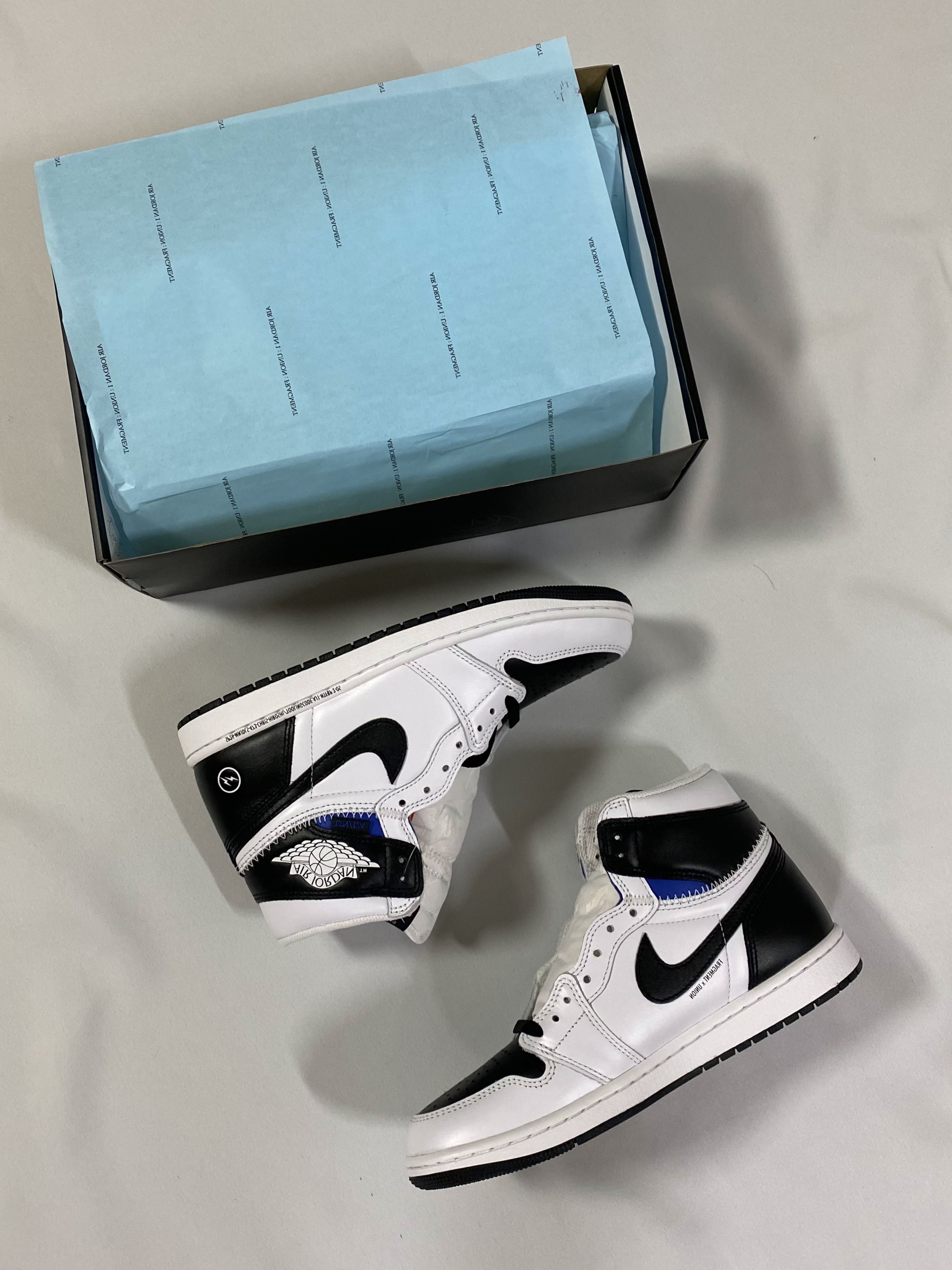 Jordan 1 x Fragment x Union LA High OG SP White Black 착용 스타일
