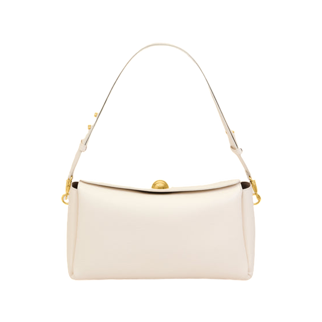 아미 화이트 카우 레더 카루젤 미디움 백 화이트 크림(AMI White Cow Leather Carrousel Medium Bag White Cream)