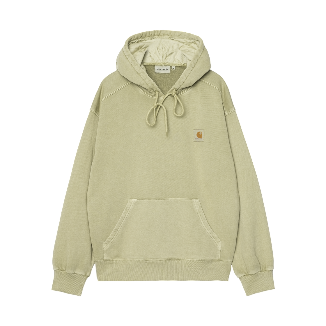 I029963-3IE-GD Carhartt WIP Hooded Nelson Sweatshirt Gentle Green Garment Dyed
