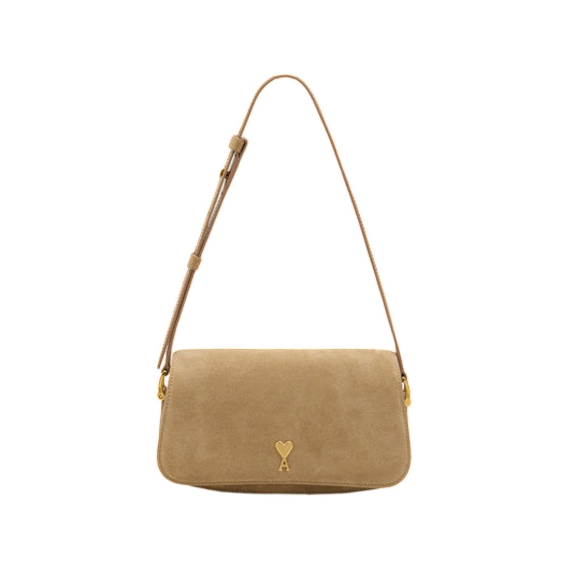 ULL719-AL0166-A086 AMI Yellow Cow Leather Shoulder Paris Bag Honey