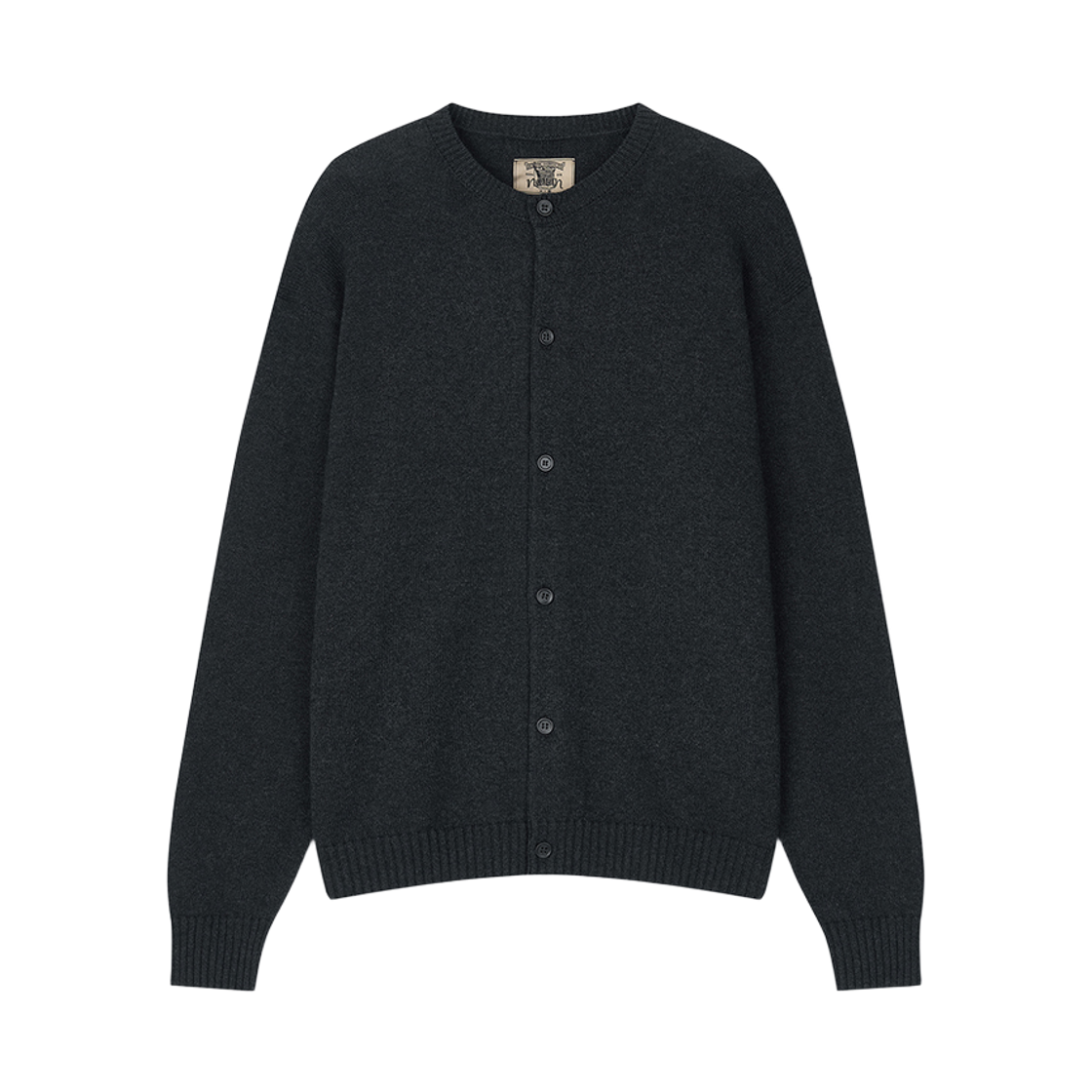노운 에센셜 크루넥 가디건 차콜(Noun Essential Crew Neck Cardigan Charcoal)