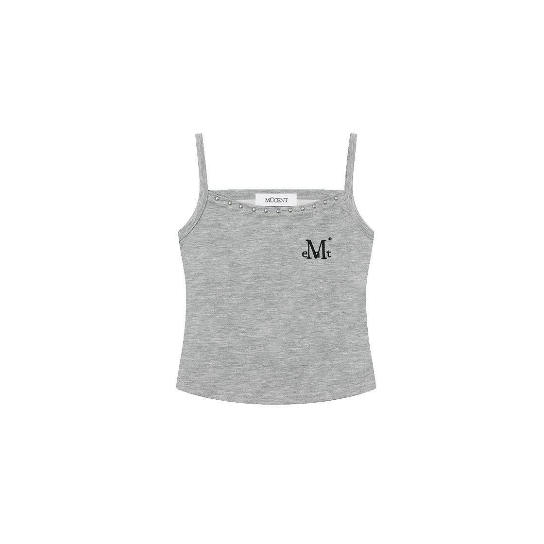 무센트 마노 백 크로스 레더 패치 슬리브리스 나시 (2컬러) 그레이(MUCENT Mano Back Cross Leather Patch Sleeveless (2Color) Gray)