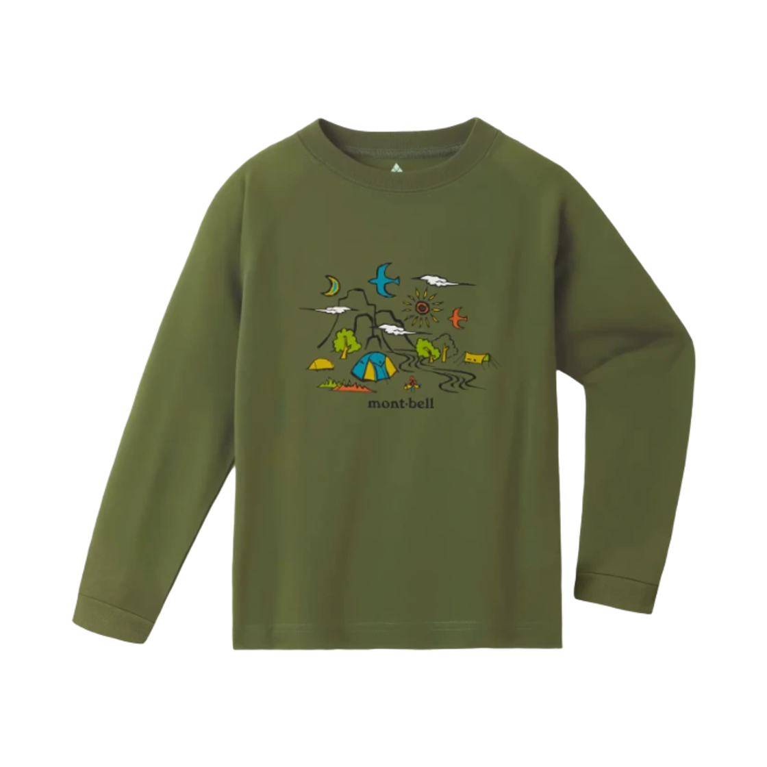 1114905 (Kids) Montbell Wickron Long Sleeve Camping T-Shirt Khaki