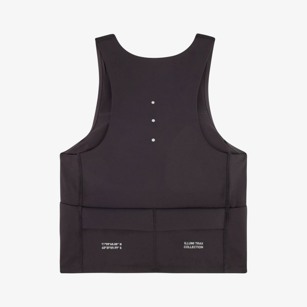 아틀라스 콜렉티프 일루미 트랙스 여성 러닝 크롭 싱글렛 블랙(Atlas COLLECTIF Illumi Trax WMNS Running Crop Singlet Black) - 2