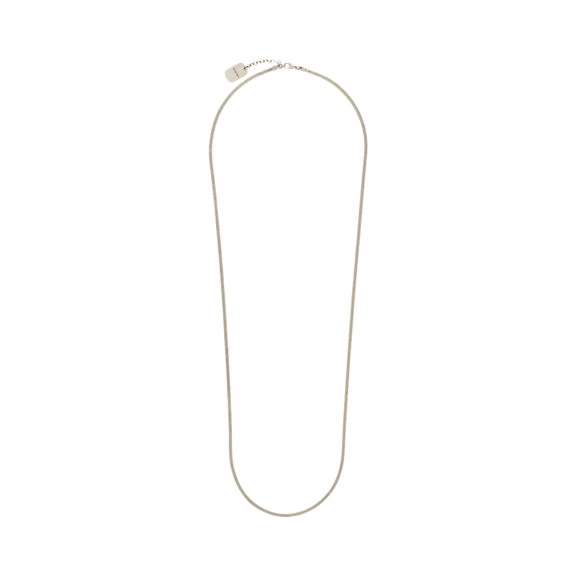 858902-Y1500-8142 Saint Laurent Long Chain Necklace in Metal Oxidized Silver