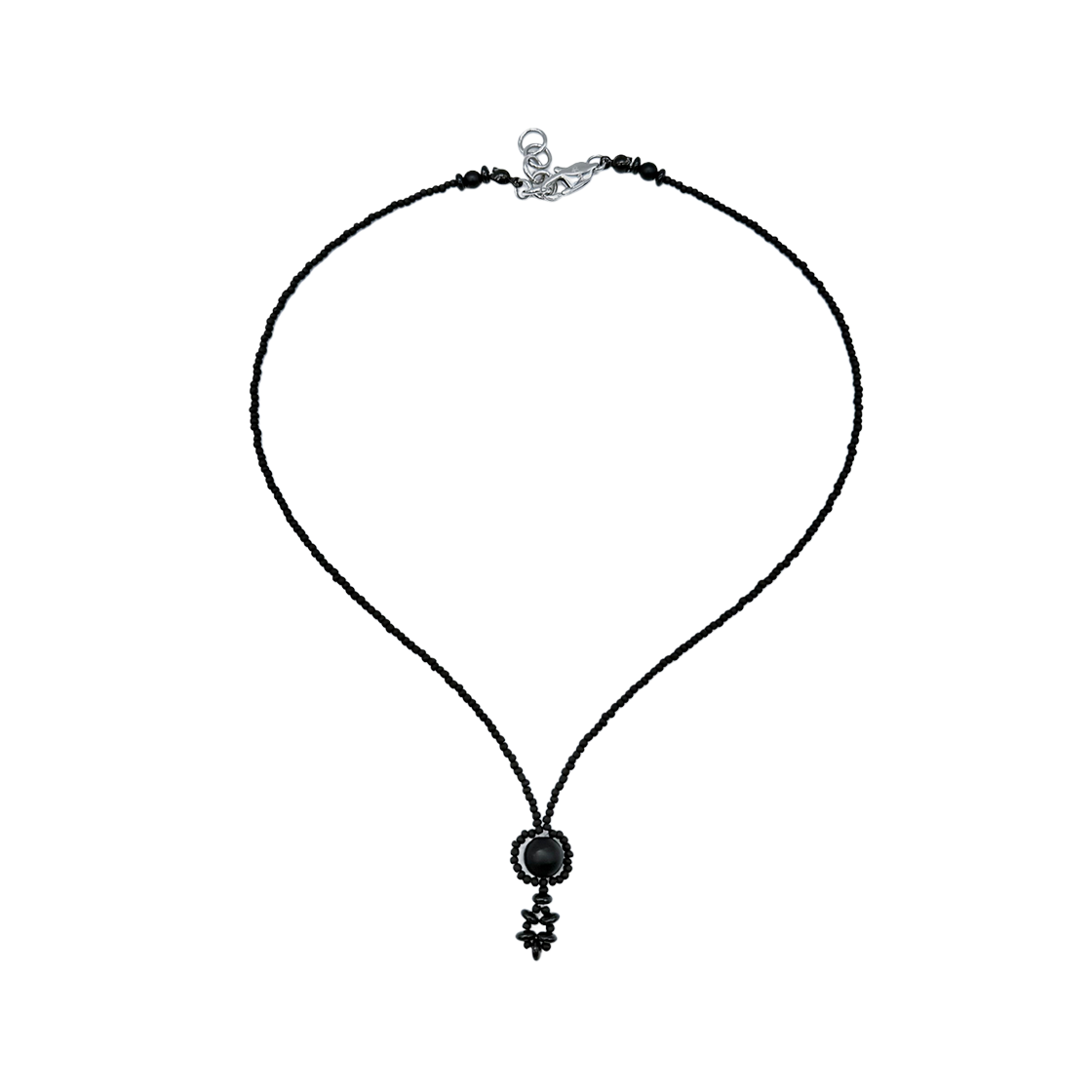 산리 오닉스 드롭 목걸이 (2 사이즈)(SANLI Onyx Drop Necklace (2 Size))