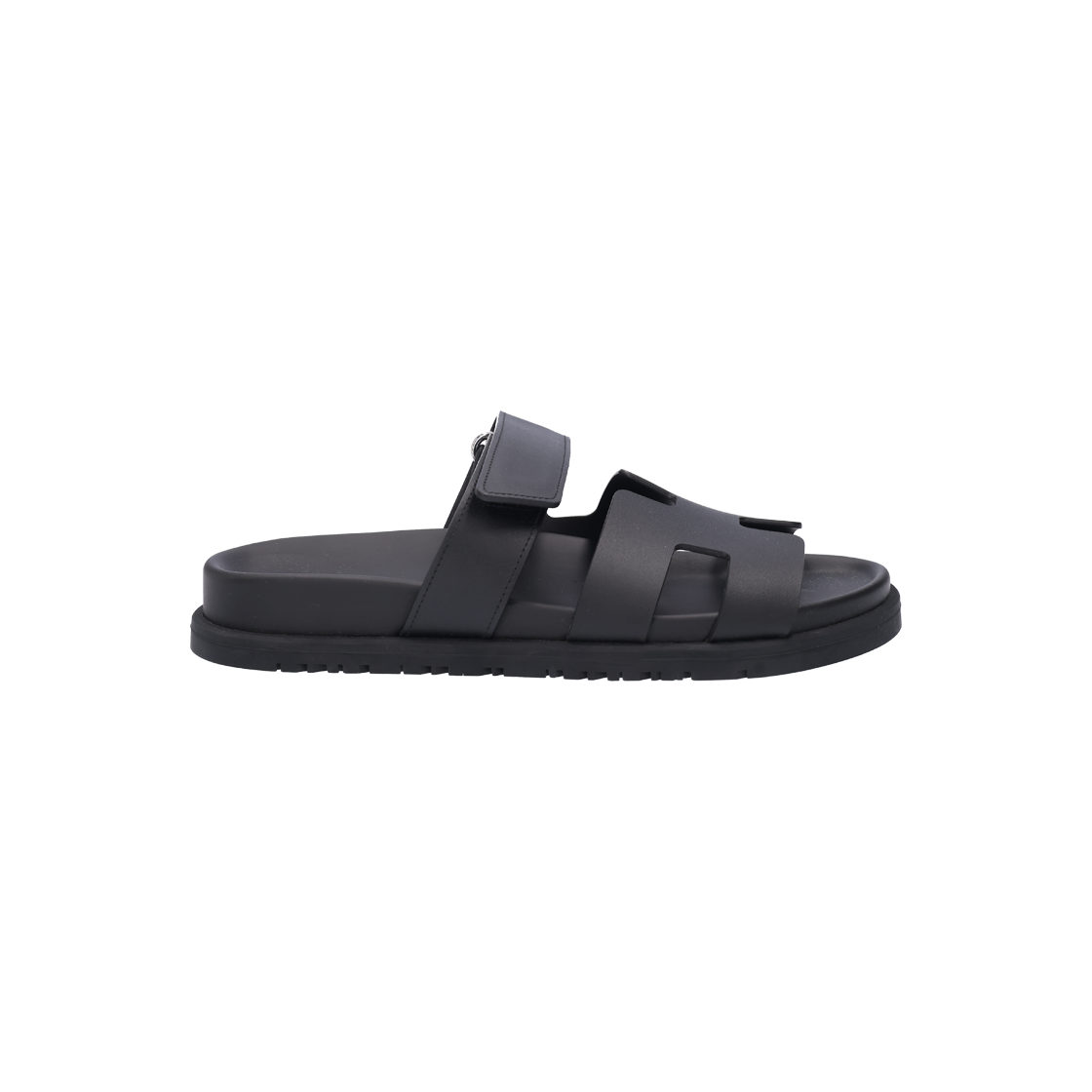 ITWQIP3MGBQF Hermes H222100Z02 Cypre Sandals in Black Calfskin, Size 36.5