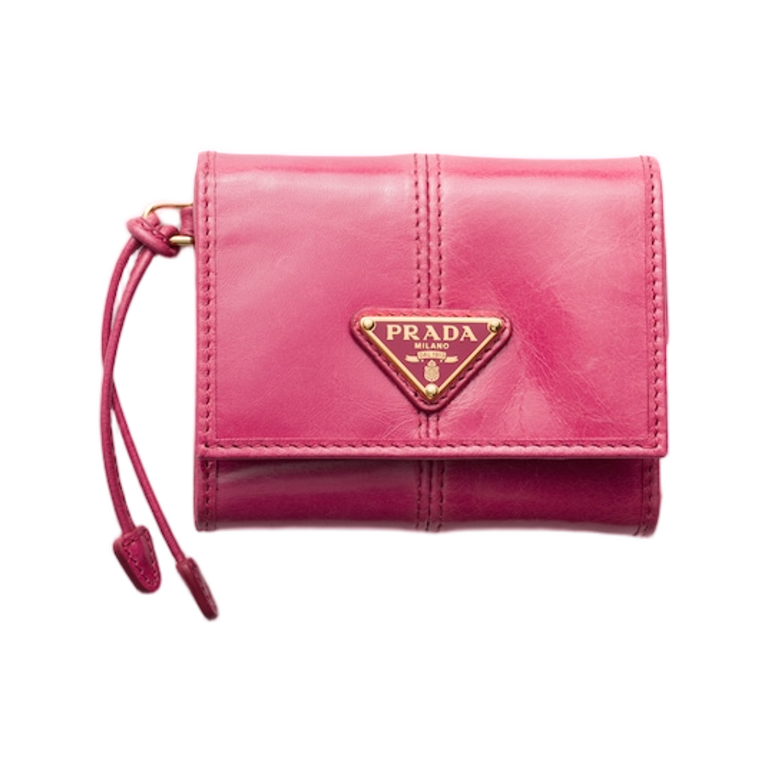 1MH043-2CYR-F0505 Prada Small Leather Wallet Peony Pink