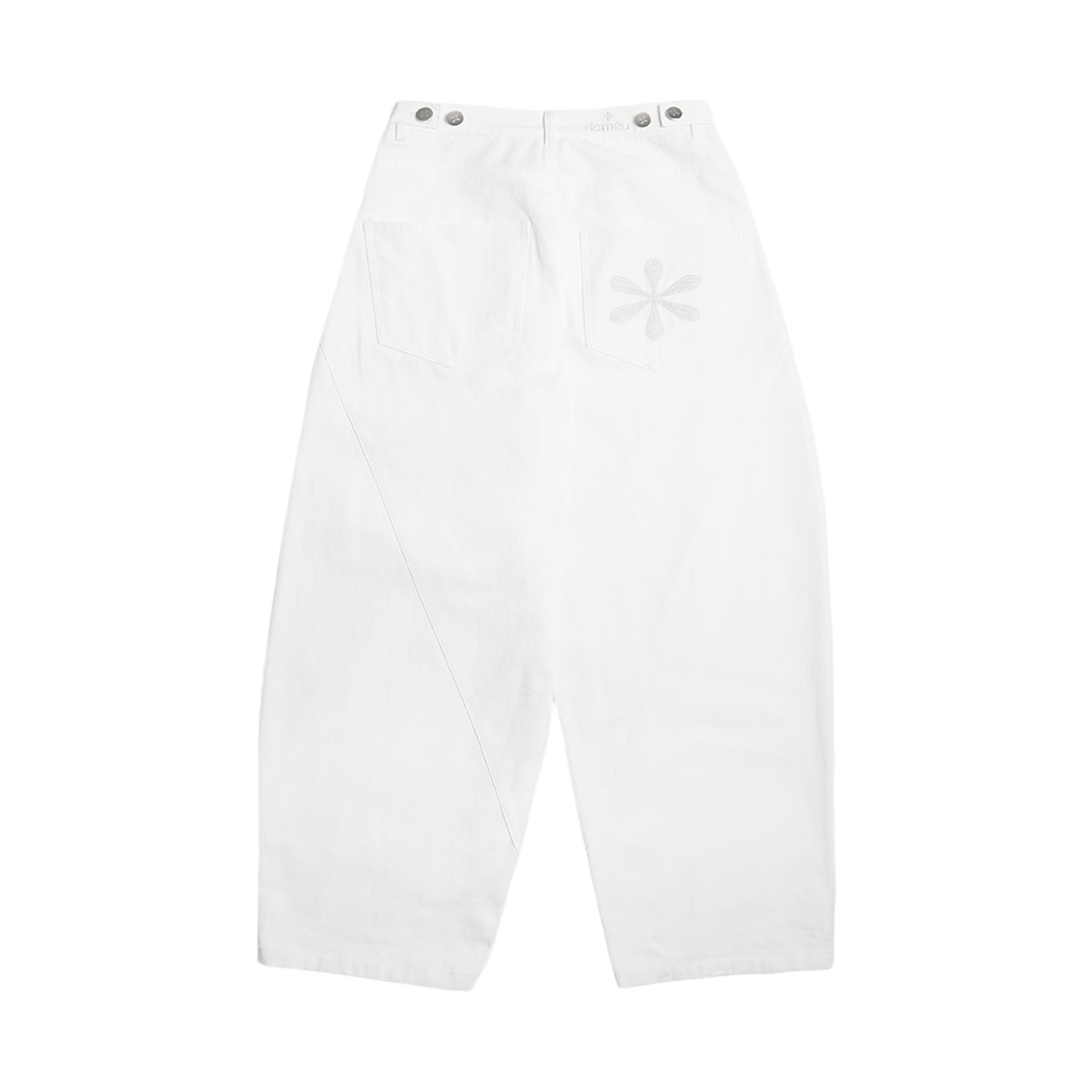 리오므 커브드 벌룬 코튼 팬츠 화이트(Riomeu Curved Balloon Cotton Pants White)