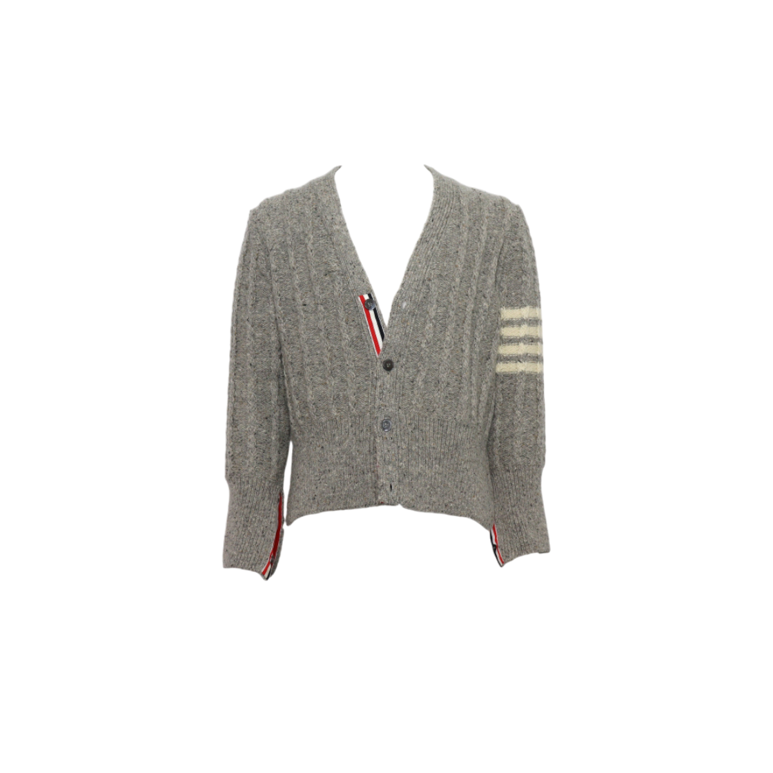 ITG9SADRLIAP THOM BROWNE MKC486B Wool Blend Twisted Cable Men's Cardigan