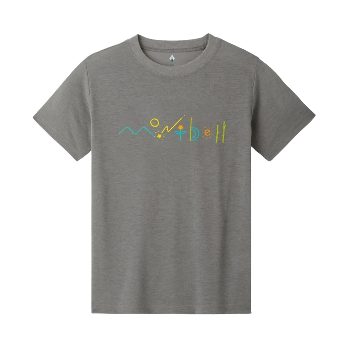 (키즈) 몽벨 위크론 내츄럴 로고 티셔츠 다크 그레이((Kids) Montbell Wickron Natural Logo T-Shirt Dark Gray)