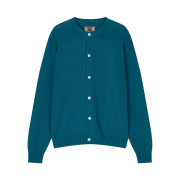 Noun Essential Crew Neck Cardigan Turquoise