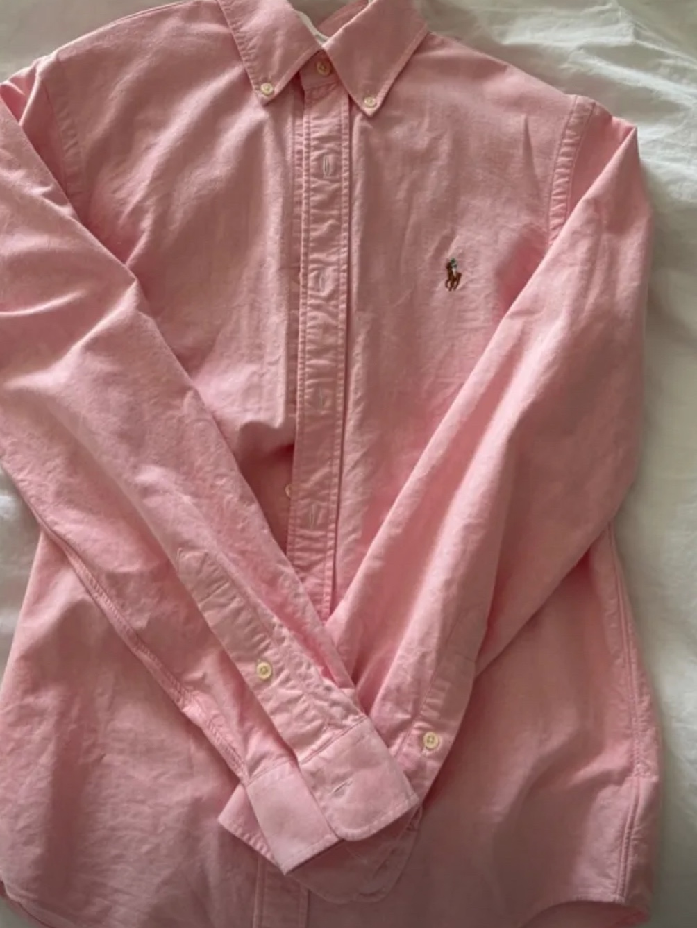 [30%적립] Polo Ralph Lauren Custom Fit Oxford Shirt Pink 착용 스타일